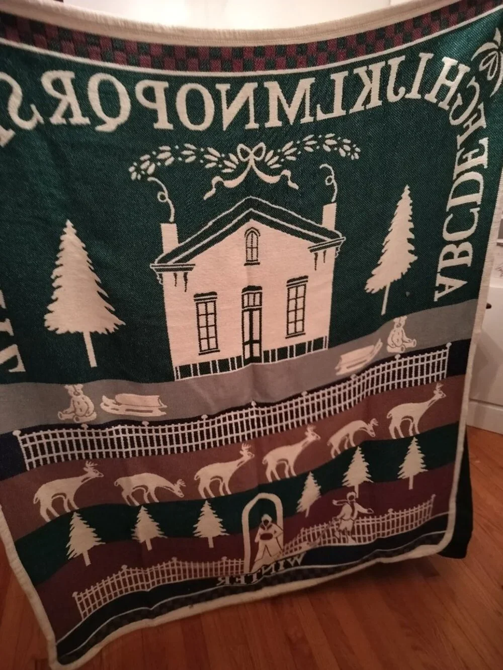 Ellen Stouffer Large Vintage Winter Throw